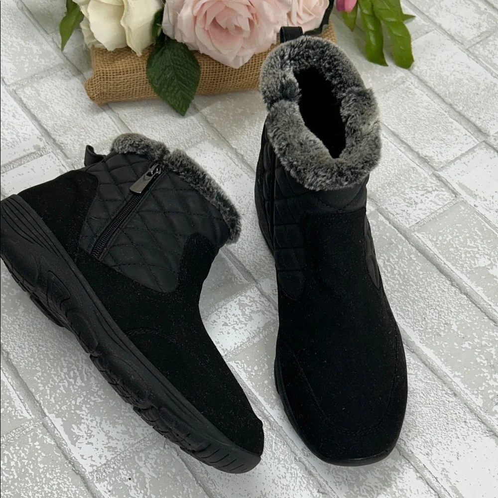 Women's Black Fur-Lined Ankle Boots